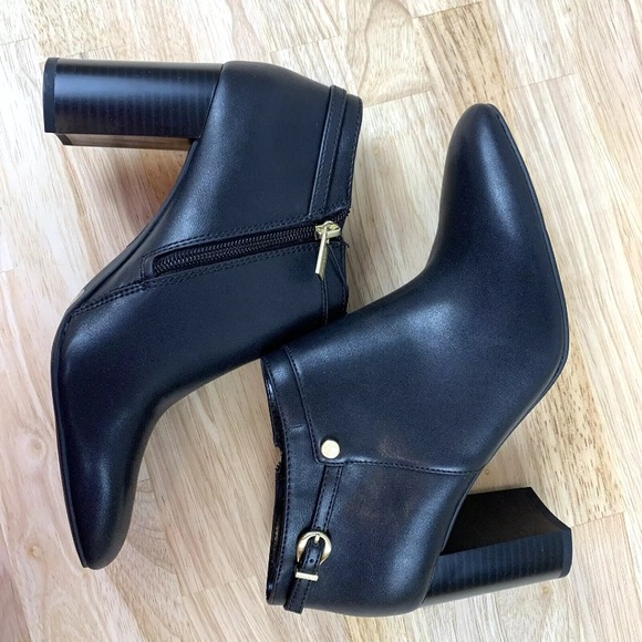 Vince Camuto COORIN Ankle Booties Chunky 3.5" Heels Black Gold Womens Size 8.5 M - Picture 5 of 11